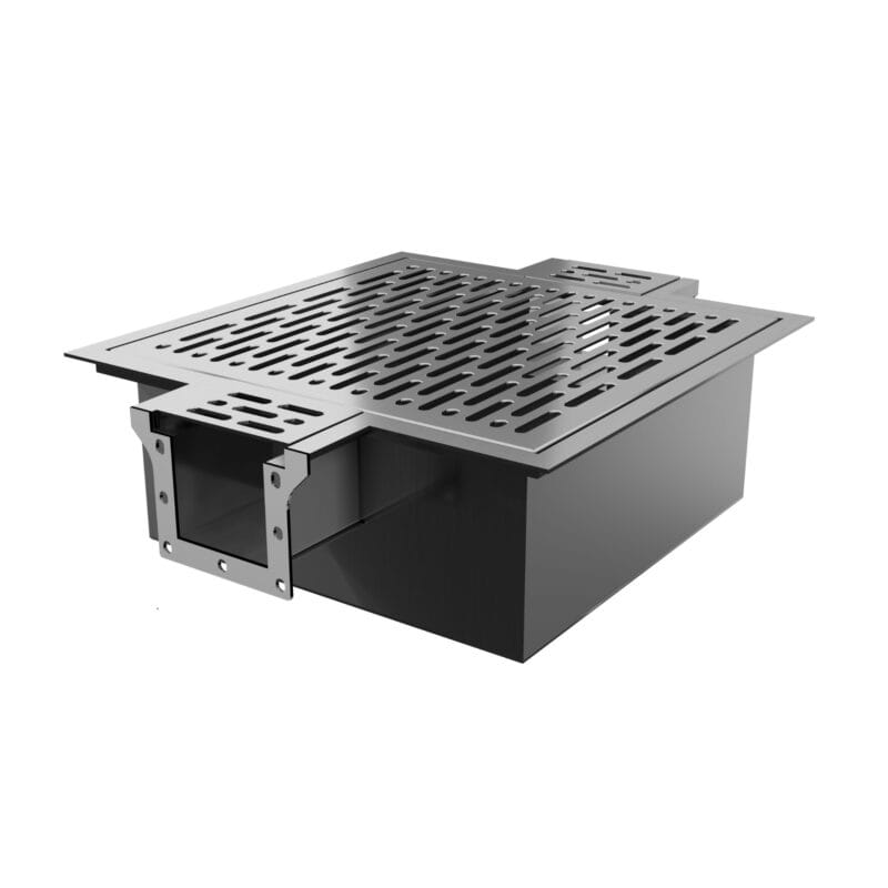 Sifon din inox pentru rigole drenaj exterior compatibil sistem modular